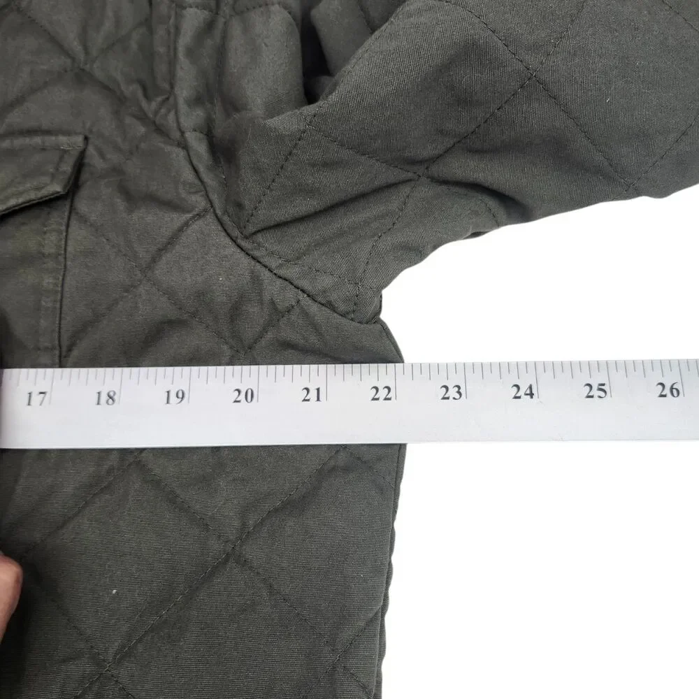 Levis Diamond Quilted Shirt Jacket Mens Medium Green Zip Button Gorpcore Utility